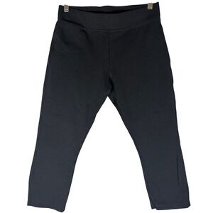 American Giant No BS Ponte Cropped Leggings Sz 6 Black Pull On Stretch USA Yoga